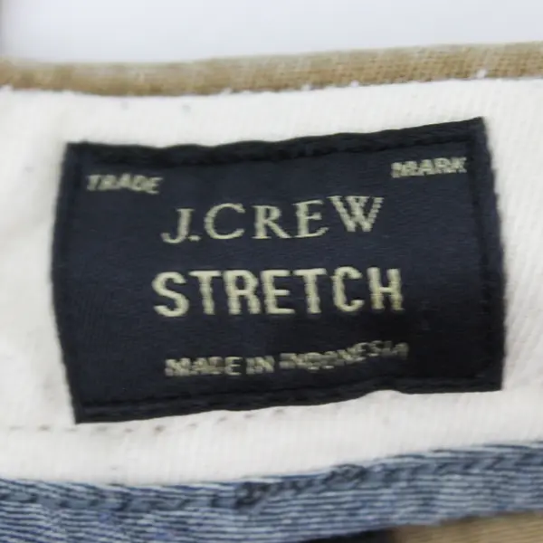 J.Crew Men's 30Wx30L 484 Brown Khaki Slim-Fit Stretch Cotton Blend Pants