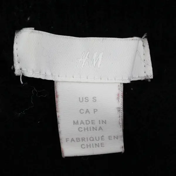 H&M Women's S Black Knit Pullover Sweater with Beading Embellished Neckline