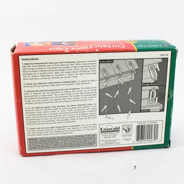 Emerald Innovations Lites Up 100 Pieces Curtain Light Clip For String Lights