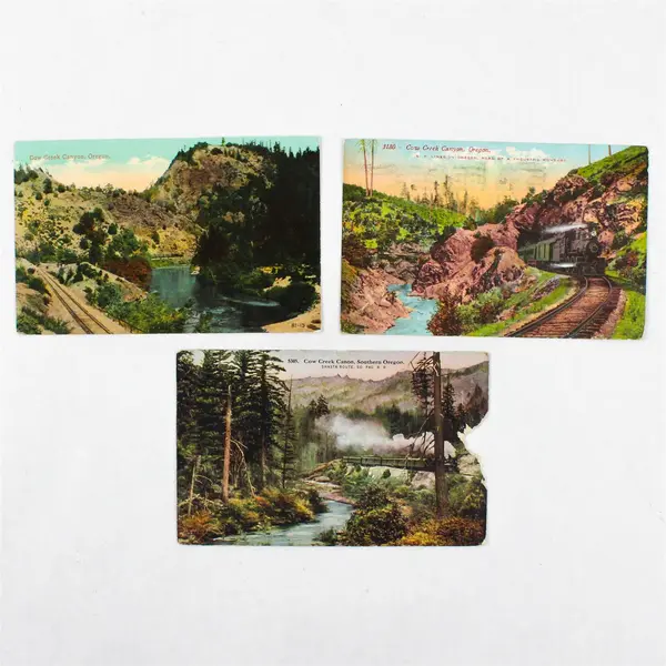 Lot Of 3 Cow Creek Canyon Oregon Southern Pacific Railroad Postcards 1910s
