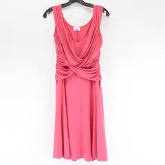 London Times Women's 12 Pink Spandex Stretch Sleeveless Draped Dress
