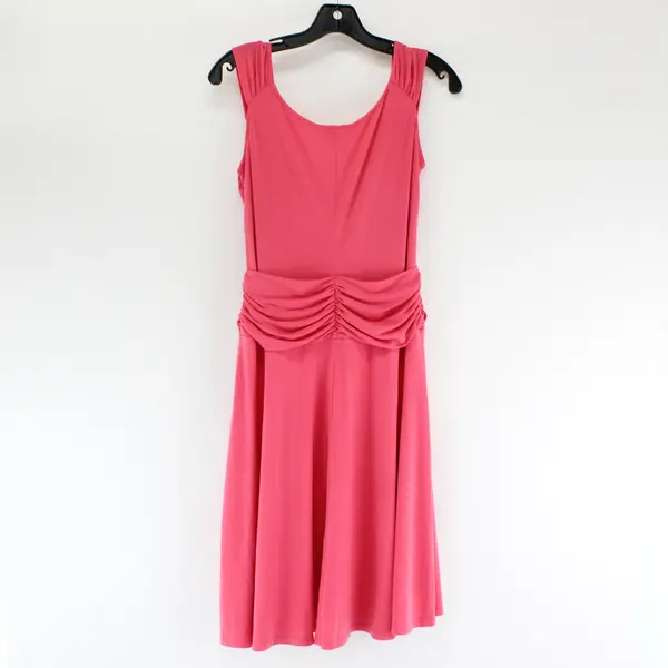 London Times Women's 12 Pink Spandex Stretch Sleeveless Draped Dress