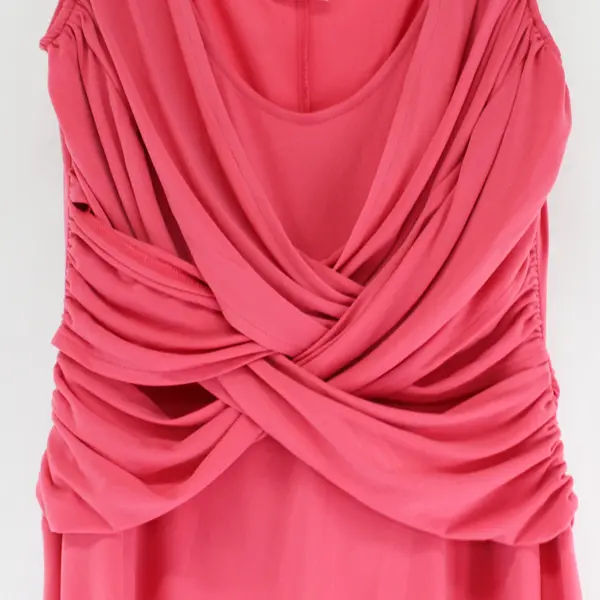 London Times Women's 12 Pink Spandex Stretch Sleeveless Draped Dress
