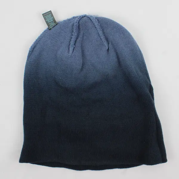 District One Size Blue Ombre Beanie Embroidered "Sunny Punks" 100% Cotton