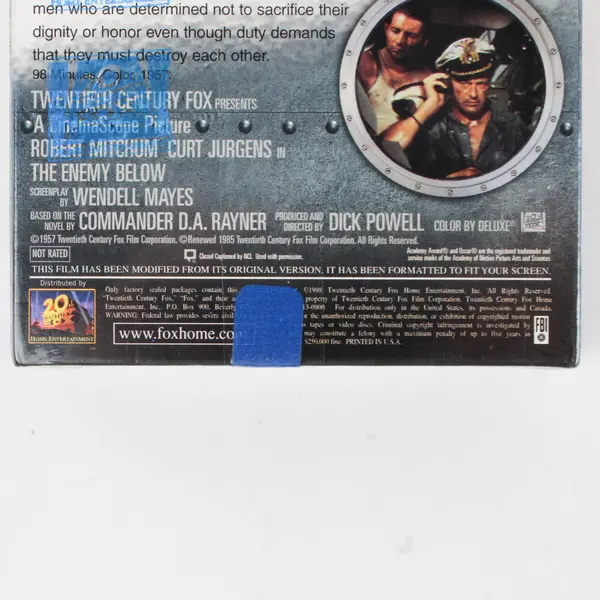 The Enemy Below VHS Tape, 1991  #1133, New/Sealed 
