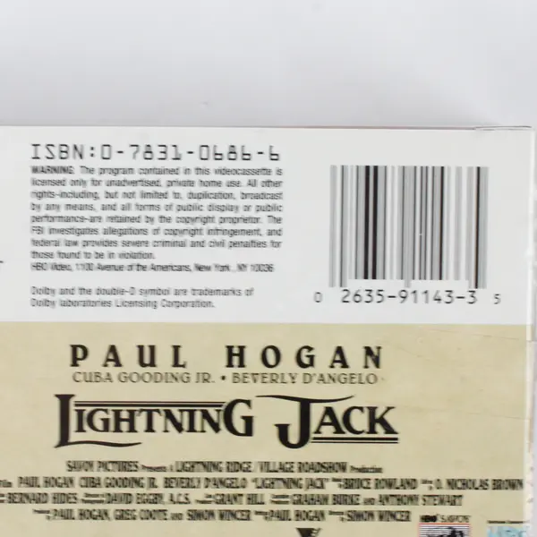 Lightning Jack VHS Tape 1994, #91143, New/Sealed