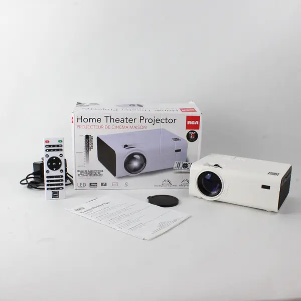 RCA White Home Theater Projector RPJ136 (1920 x 1080) 1080p Compatible W/ Remote