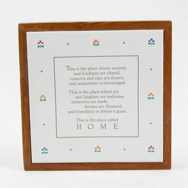 Decorative Trivet "This Is The Place Called Home" 7x7 Kitchen Serveware