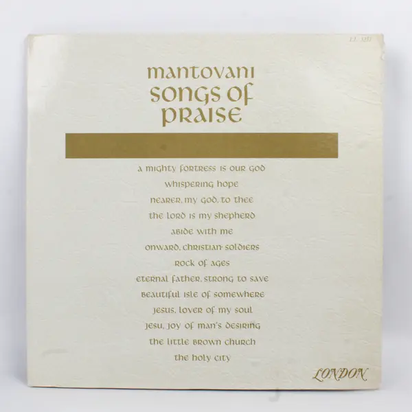 Mantovani Songs Of Praise 12" Vinyl Record 