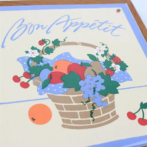 Hallmark Bon Appetit Ceramic Trivet Wall Hanging 7" Glazed Decorative