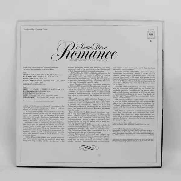 Isaac Stern Romance 12" Vinyl Record