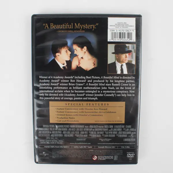 A Beautiful Mind Directed By Ron Howard (Universal, Widescreen, DVD, 2002)