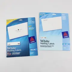Lot of 2 Avery White Mailing Labels Assorted Sizes Open Pack