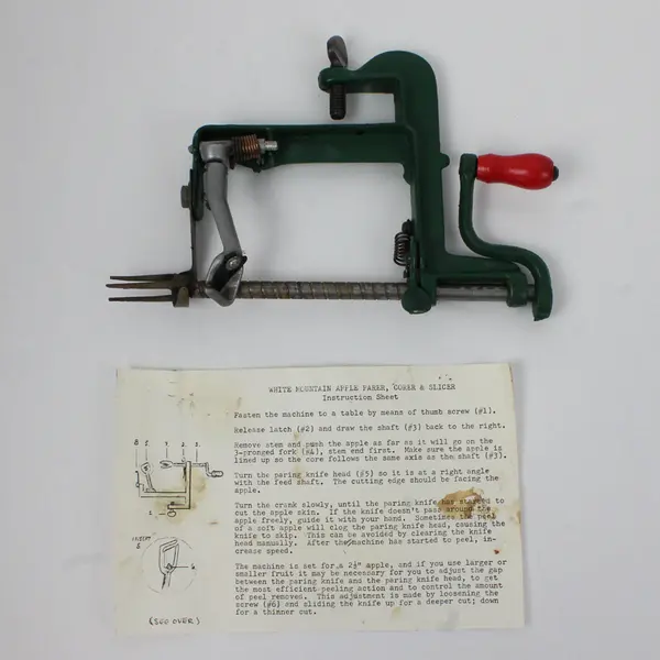 Goodell Company White Mountain Green/Red Metal Apple Parer Corer & Slicer