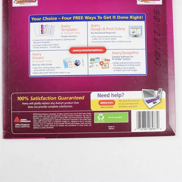 Lot of 2 Avery Gold Foil Mailing Labels 3/4"x21/4" Open Pack