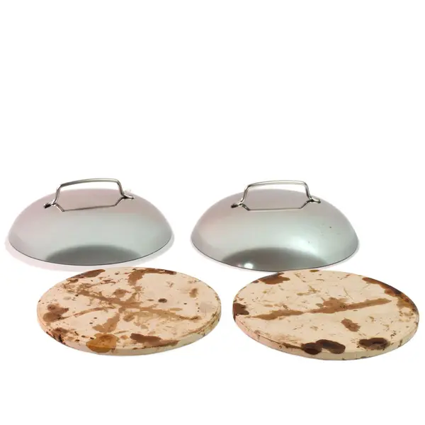  The Company Group Round Ceramic Mini Baking Stone & Stainless Steel Dome Lids
