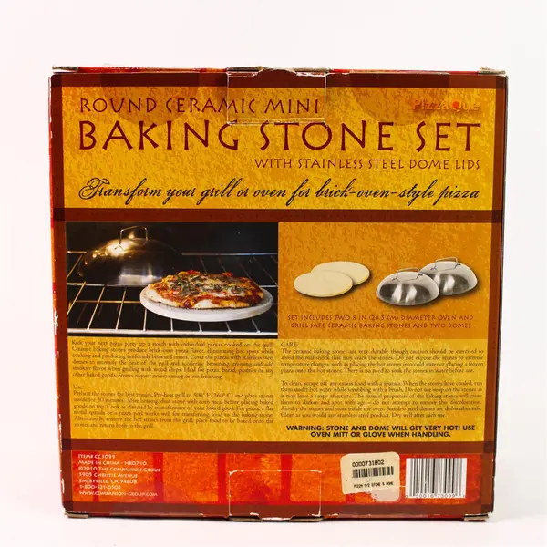  The Company Group Round Ceramic Mini Baking Stone & Stainless Steel Dome Lids