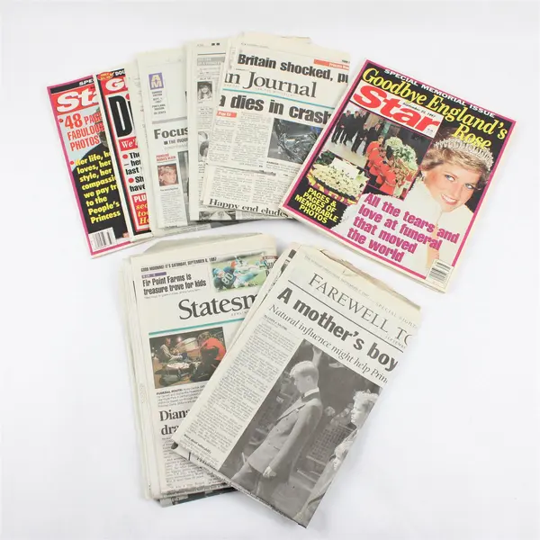 Assorted Star Globe Newspapers & Ephemera Princess Diana Memorial Issues