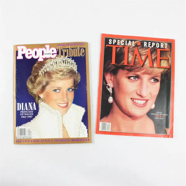 Lot of 10 Princess Diana Magazines + Book & Ephemera Memorial Issues