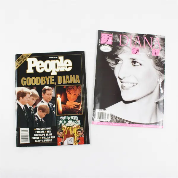 Lot of 10 Princess Diana Magazines + Book & Ephemera Memorial Issues