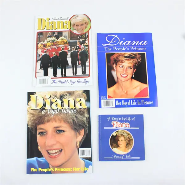 Lot of 10 Princess Diana Magazines + Book & Ephemera Memorial Issues