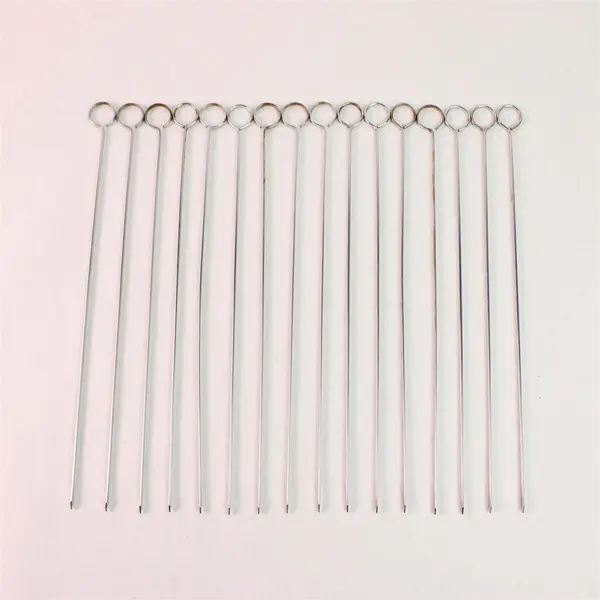Lot Of 16 Unbranded Matching Metal Skewers For Shish Kabob 12.25" Long