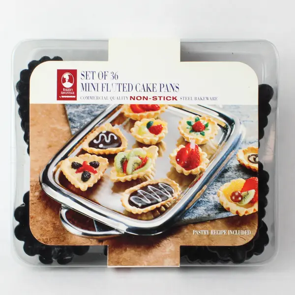 Set Of 36 Roshco Bakers Advantage Mini Fluted Cake Pans Steel Non-Stick Bakeware