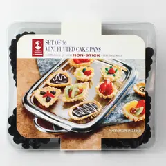 Set Of 36 Roshco Bakers Advantage Mini Fluted Cake Pans Steel Non-Stick Bakeware