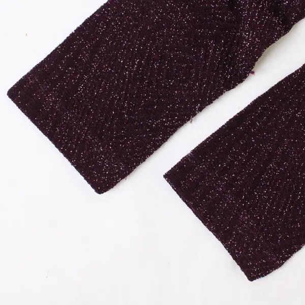 Trixxi Knit 3/4 Sleeve Shift Mini Dress Size XS Purple With Glitter Accents 