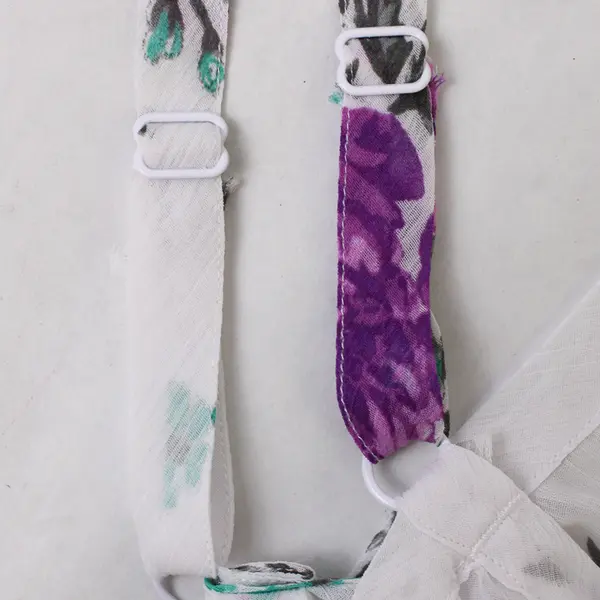 Torrid Floral Chiffon Sheer Floral Tank Top Size 1 White Purple 