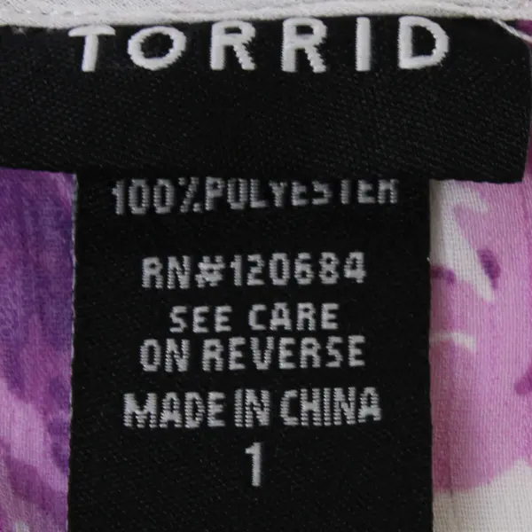Torrid Floral Chiffon Sheer Floral Tank Top Size 1 White Purple 