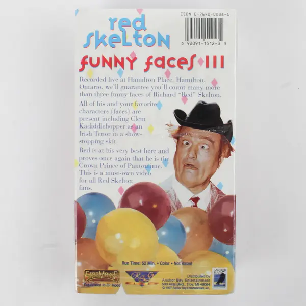 Lot of 2 Red Skelton Funny Faces VHS Tapes 1997 #1512, New/Sealed
