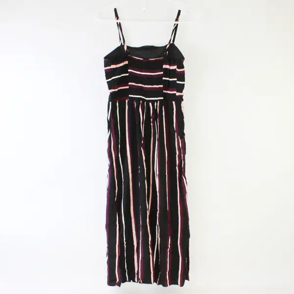 Xhilaration Sundress Adjustable Spaghetti Straps Size Small Black Stripes