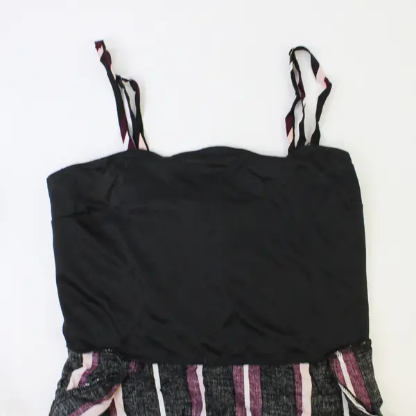 Xhilaration Sundress Adjustable Spaghetti Straps Size Small Black Stripes