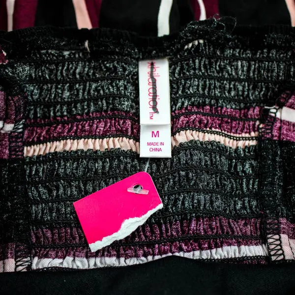 Xhilaration Sundress Adjustable Spaghetti Straps Size Medium Black Stripes 