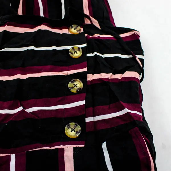 Xhilaration Sundress Adjustable Spaghetti Straps Size Medium Black Stripes 