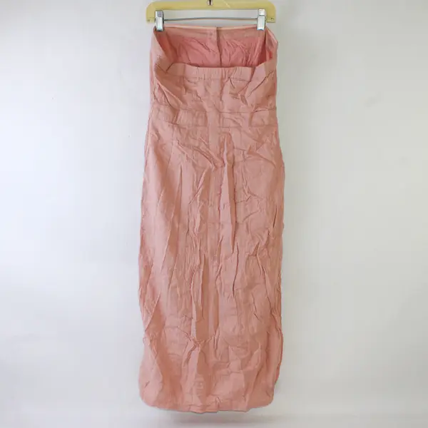 BDG Pink Strapless Button Front Midi Dress with Slits  Size 4