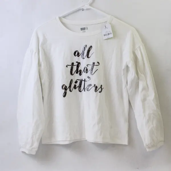 NWT Crazy 8  Girls Long Sleeve Shirt Size Large 10/12 All That Glitters 