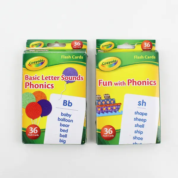 Lot of 2 Crayola Phonics Flashcards 36ct Packs (72 Cards)