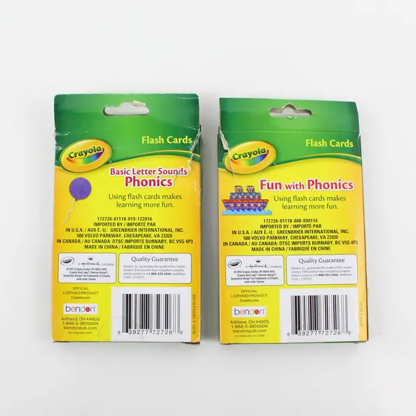 Lot of 2 Crayola Phonics Flashcards 36ct Packs (72 Cards)