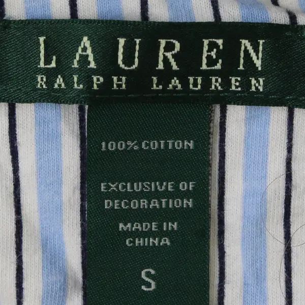 Lauren Ralph Lauren Night Shirt Women's Small Blue Stripe Button Up Top 