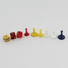 Lot of 9 Assorted Game Pieces & Dice - Board Game Replacement Parts