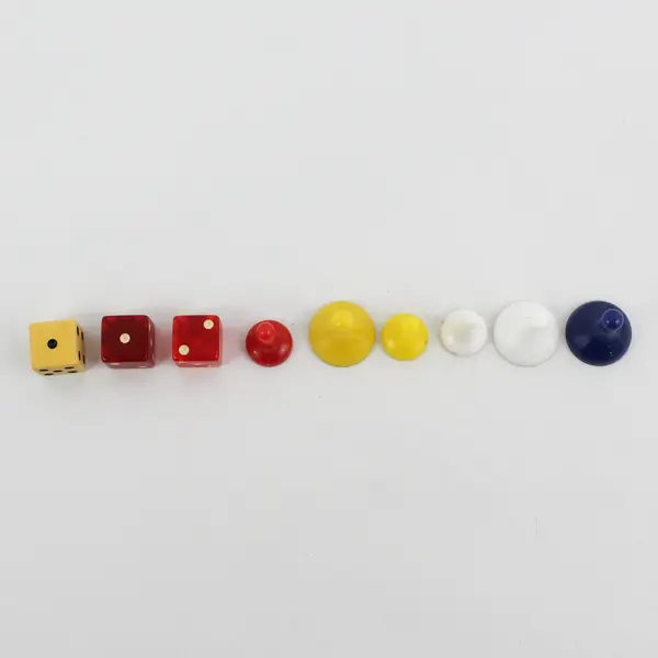 Lot of 9 Assorted Game Pieces & Dice - Board Game Replacement Parts