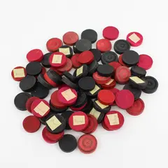 Assorted Wood Checker Pieces - Used Game Pieces with Chess Labels
