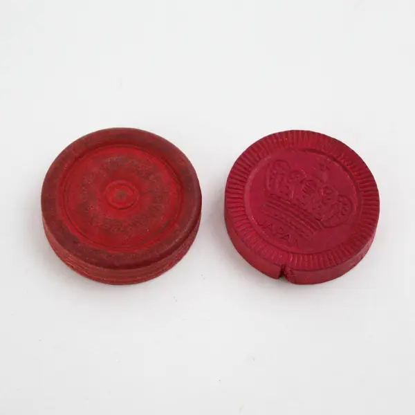 Assorted Wood Checker Pieces - Used Game Pieces with Chess Labels