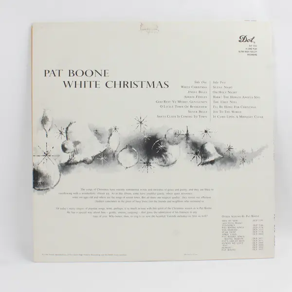 Pat Boone WHITE CHRISTMAS  12" Vinyl Record
