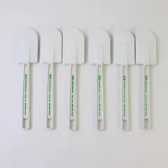 Lot Of 6 United Grocers Matching Solid White Plastic Spatulas Baking Utensil