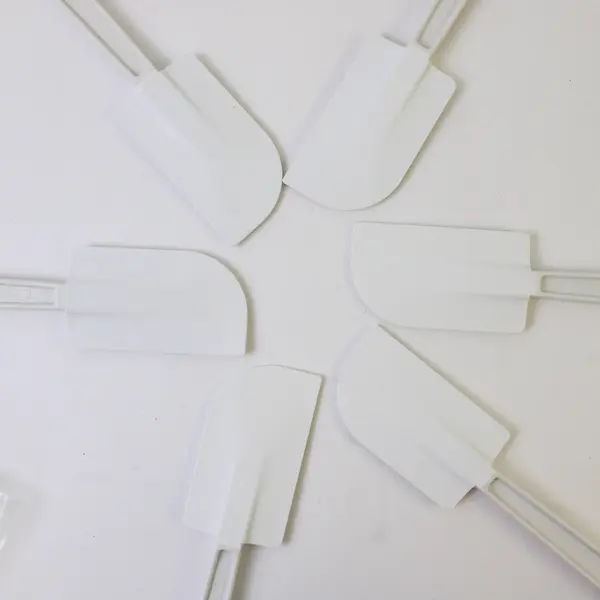 Lot Of 6 United Grocers Matching Solid White Plastic Spatulas Baking Utensil