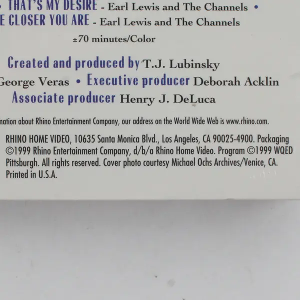 Doo Wop 50 Volume 1 VHS Tape 1999 R3-2668 New/Sealed