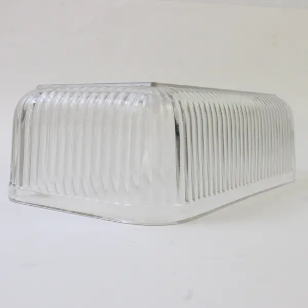 Vtg Unbranded Clear Glass Rectangular Refrigerator Dish W/ Matching 9" x 5.5"